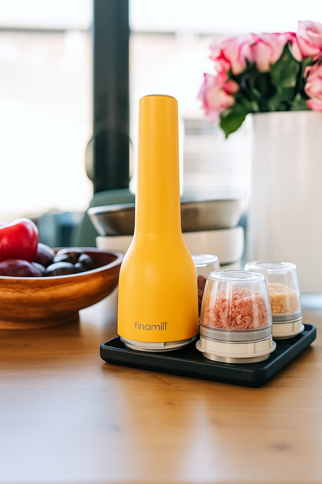 مطحنة الفلفل والتوابل FinaMill التي تعمل بالبطارية مع قرون PRO Plus