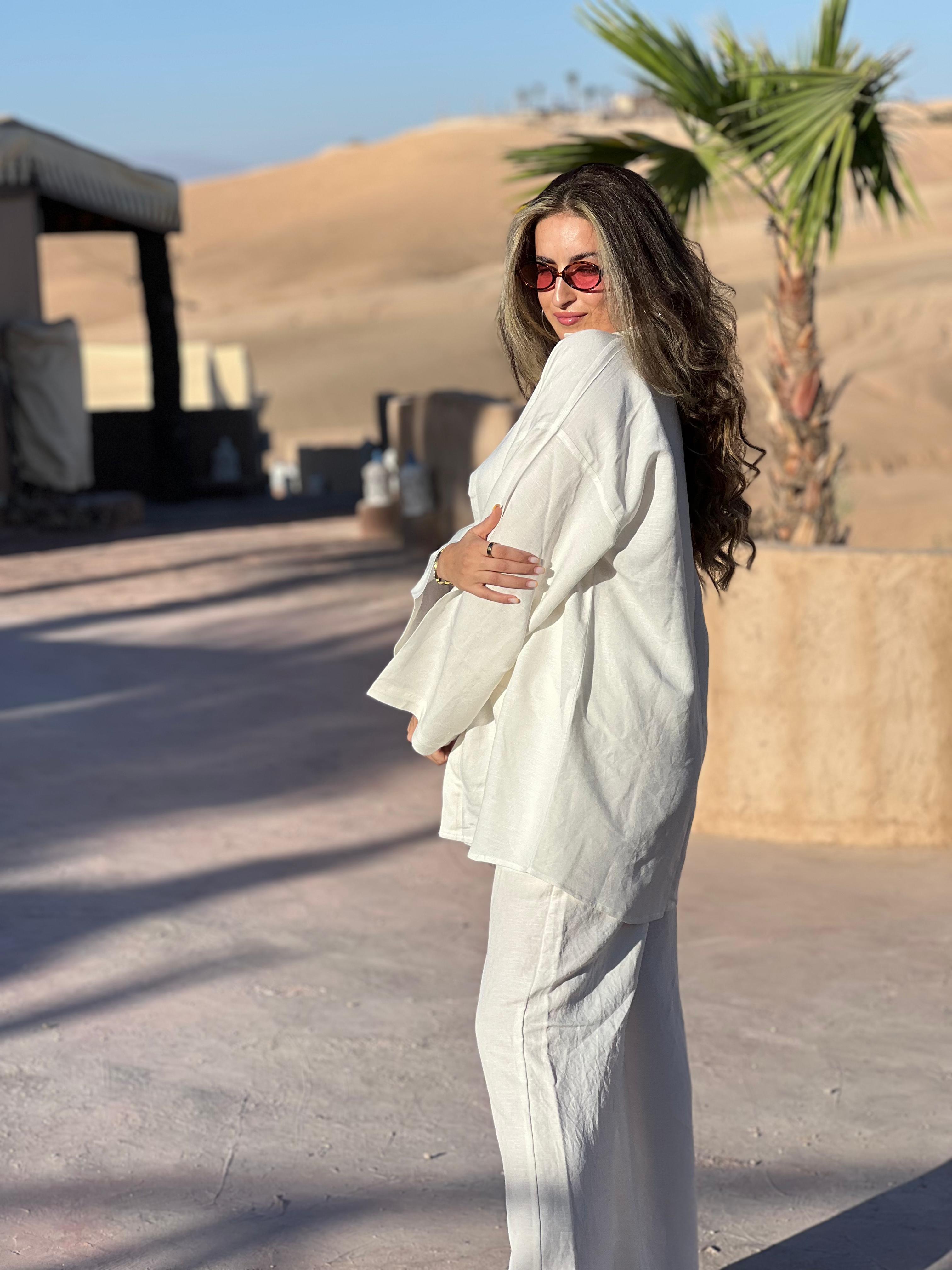 Ensemble en lin blanc
