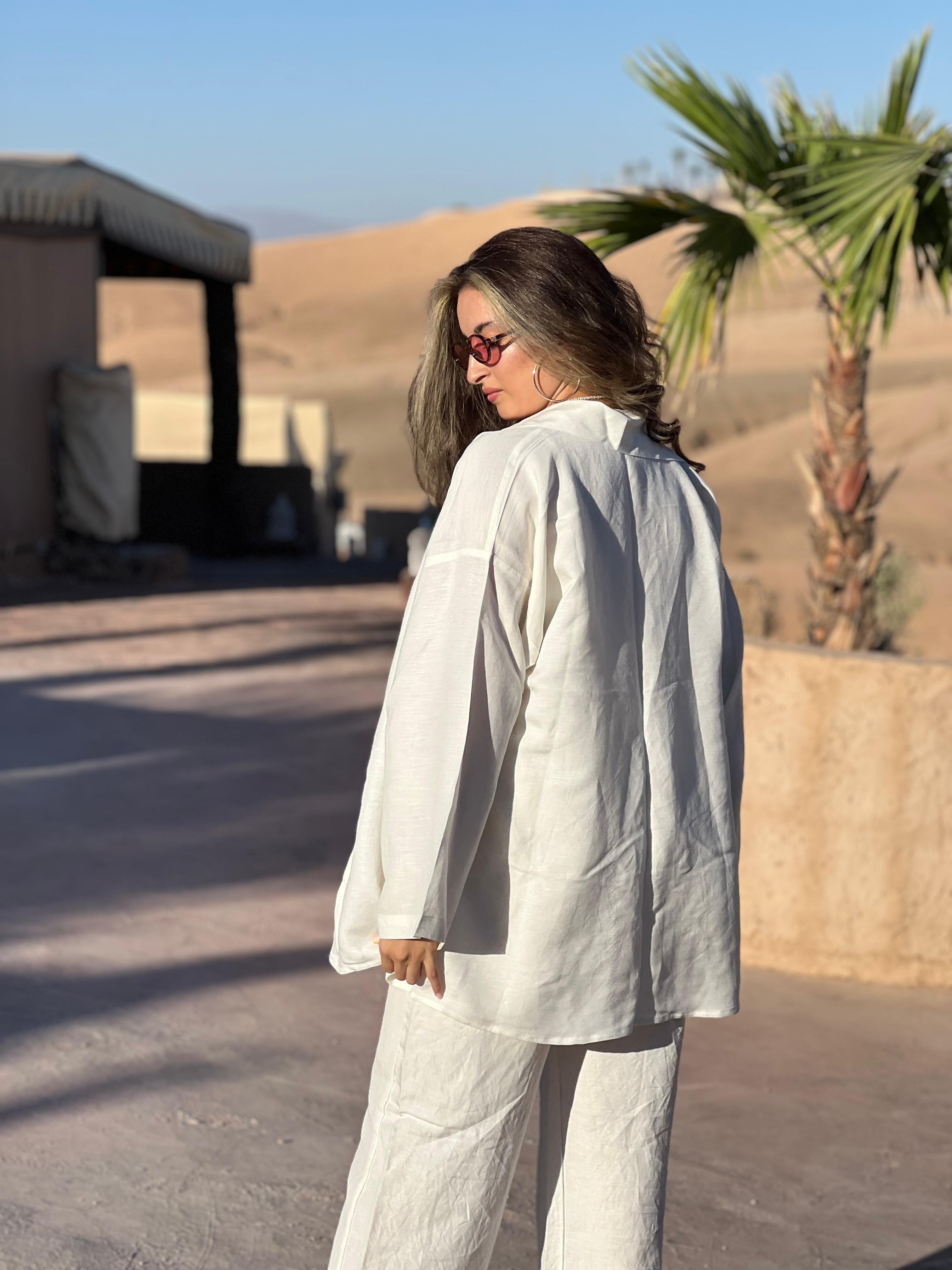 Ensemble en lin blanc