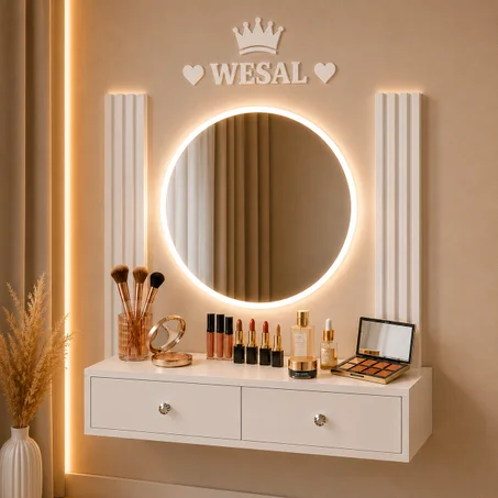 طاولة تجميل عصرية بإضاءة LED