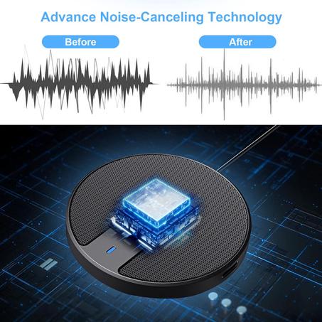 Veetop Conference Microphone 360° Omnidirectional USB Computer Microphone with Mute Plug & Play & 3.5mm Aux Jack USB PC Mic for Video Conference Zoom Meeting Skype Recording Gaming