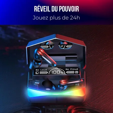 M28 TWS Gaming Écouteurs Bluetooth RGB avec Power Bank (combo 2 en 1)