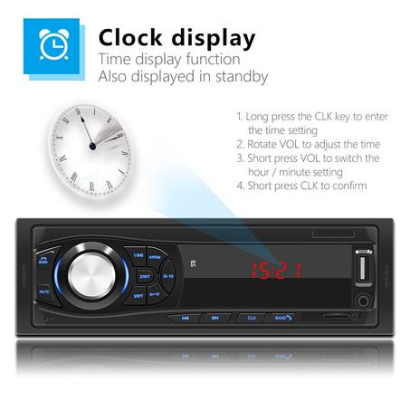 راديو سيارة متعدد الوظائف Poste Radio MP3 Bluetooth avec USB & Télécommande