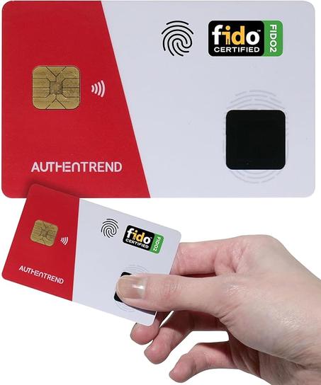 ATKey.Card NFC clave de seguridad de huellas dactilares – Inicio de sesión FIDO2 sin contraseña, autenticación multifactor, toque para iniciar sesión para Windows, Mac, iPhone – Funciona