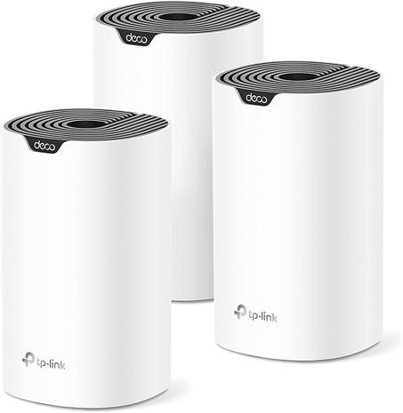 TP-Link Deco Mesh (Deco S4) Sistema WiFi, hasta 5,500 pies cuadrados Cobertura, reemplazo de router/extensor WiFi, puertos Gigabit, funciona con Alexa, paquete de 3 unidades