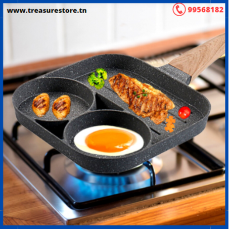 Poêle 3 trous antiadhésif