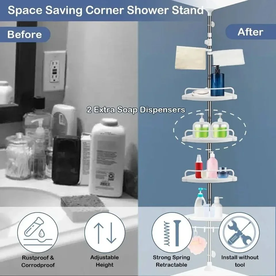 ✨ منظم الحمام الذكي متعدد الطبقات – الحل المثالي لتنظيم مساحتك بأناقة! ✨