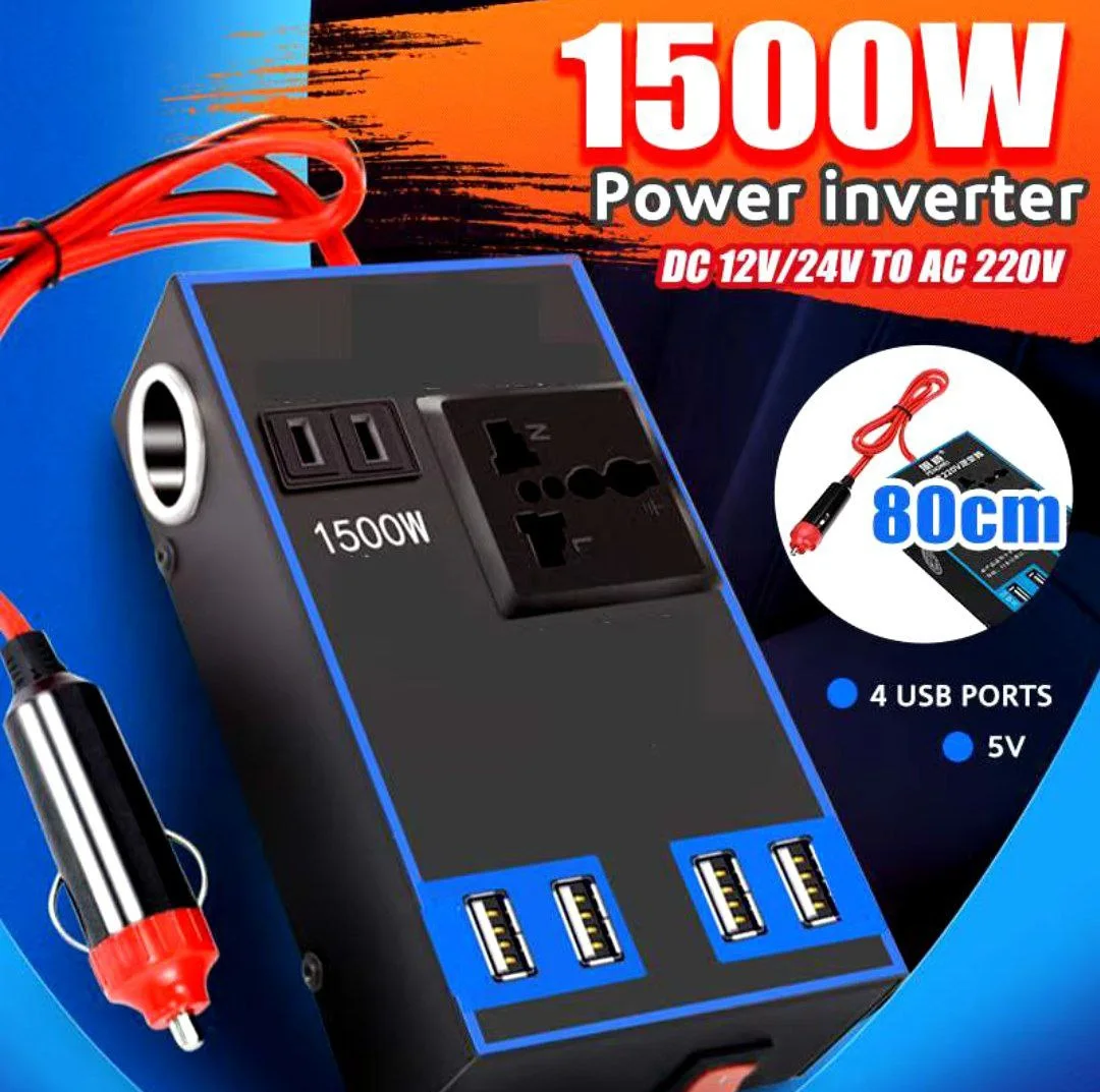 ⚡🚗 محول كهرباء السيارة 12V/24V إلى 220V – طاقتك في أي مكان! 🚗⚡