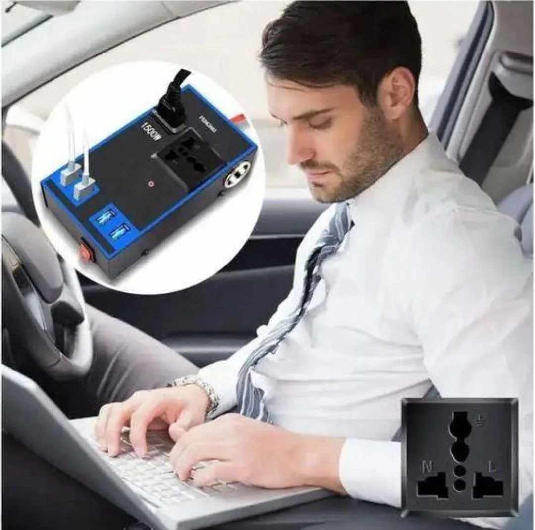 ⚡🚗 محول كهرباء السيارة 12V/24V إلى 220V – طاقتك في أي مكان! 🚗⚡