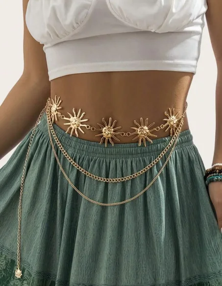 🌞✨ Ceinture "Soleil Doré et Argenté" ✨🌞