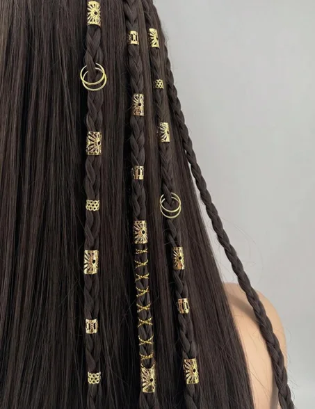 ✨Anneaux Dorés Élégance Naturelle – Bijoux de Cheveux✨