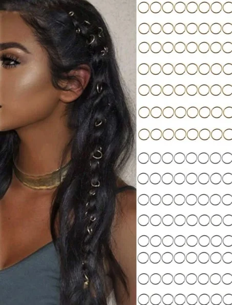 50 Pièces Anneaux de Cheveux ✨