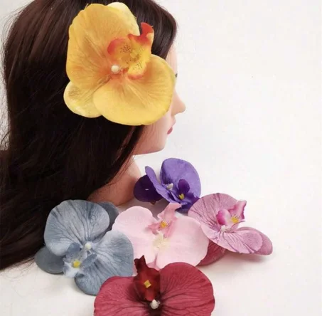💐 Pinces à cheveux avec pétales d'orchidées 💐