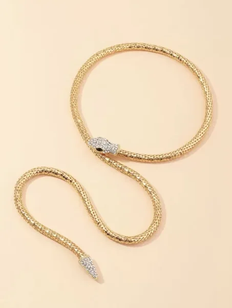 Collier serpent avec strass 🐍