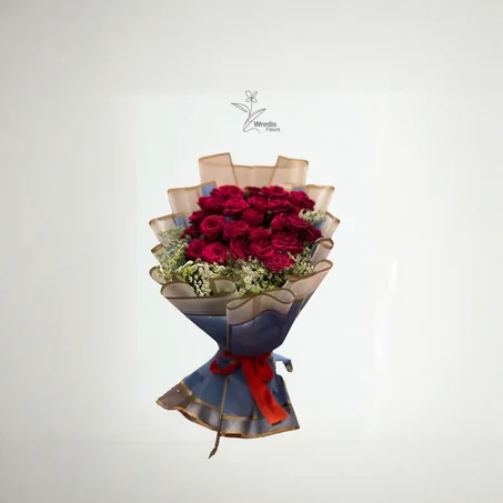 Bouquet Rouge & Bleu Élégance