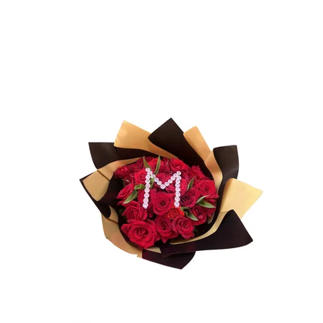🌹 Bouquet Personnalisé avec Initiales