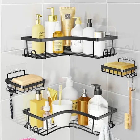 KIT Etagère de Douche d'angle sans Perçage