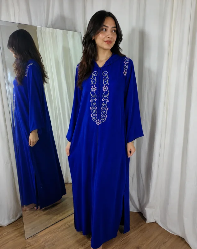 ROYALE BLUE MOROCCAN DJELLABA FOR WOMEN