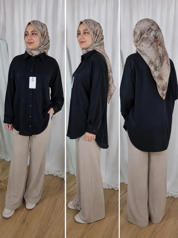 chemise noir femme