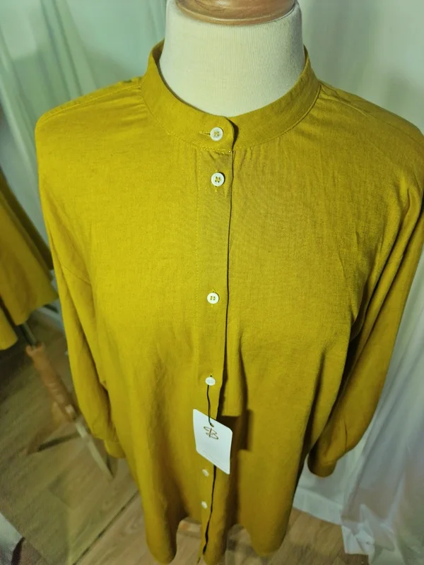 Tunique femme en lin élégante-Style hijab Chic
