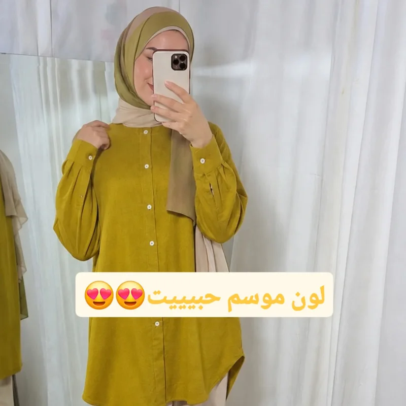 Tunique femme en lin élégante-Style hijab Chic