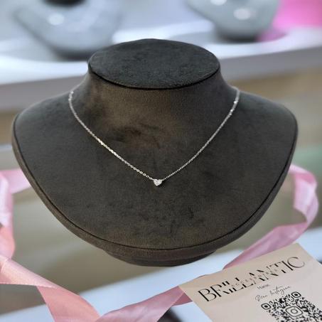 Collier Cœur Scintillant Transparent