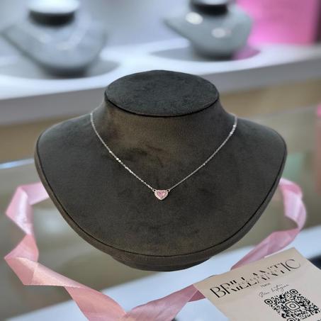 Collier Coeur Rose Élégant