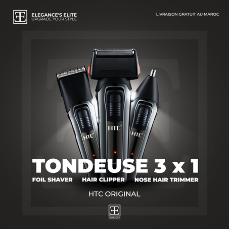 Tondeuse HTC 3 en 1 Professionel Rechargeabe