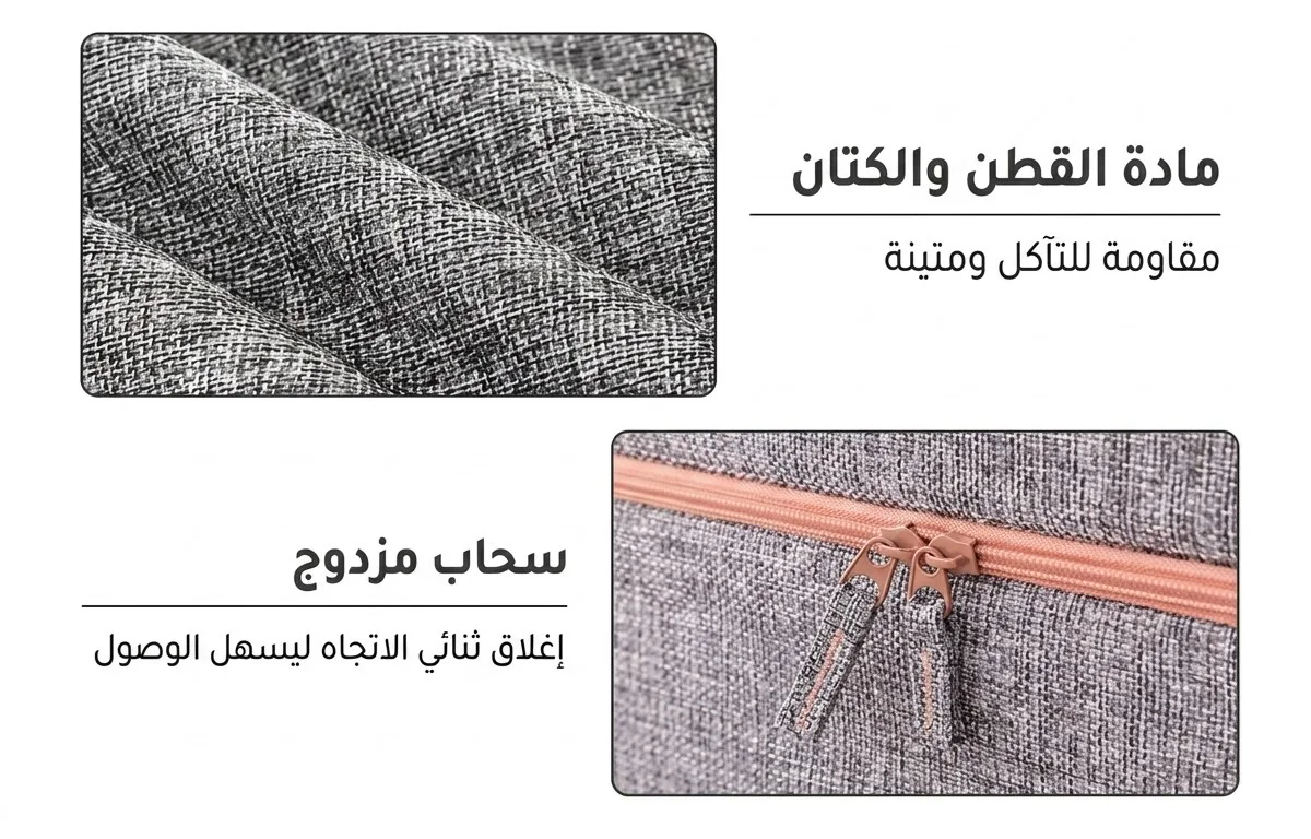 صندوق تخزين قماشي قابل للطي مع شباك شفاف ينظّم بطانياتك وملابسك بسهولة | Coffre de Rangement Pliable Pour Vêtements et Articles