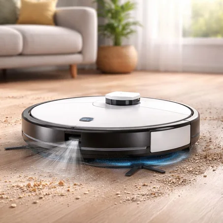 روبوت كنس جديد ثلاثي الوظائف، يتميز بقوة شفط كبيرة، وبطارية تدوم طويلاً، وقدرة شفط فائقة.