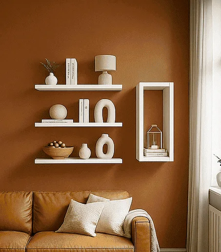 أربعة رفوف عصريية مع مستطيل عمودي أنيق