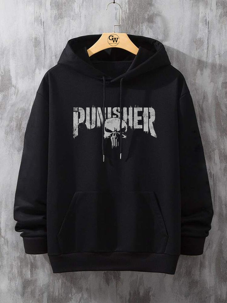 The Punisher  Black Hoodie Oversized