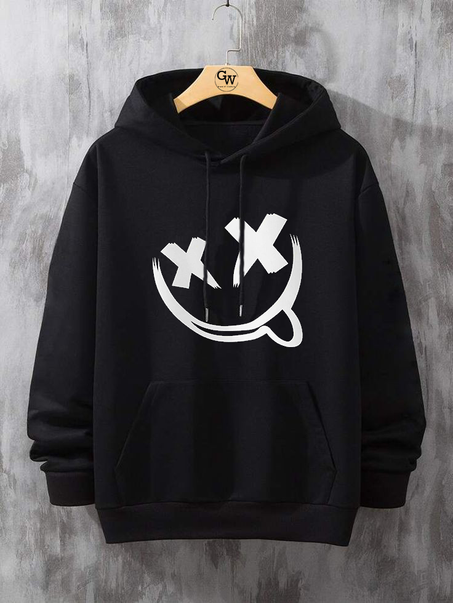 Evil Smile  Black Hoodie Oversized