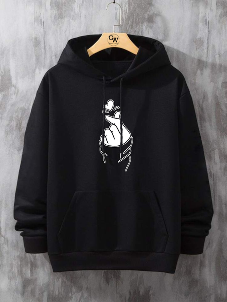 Love  Black Hoodie Oversized