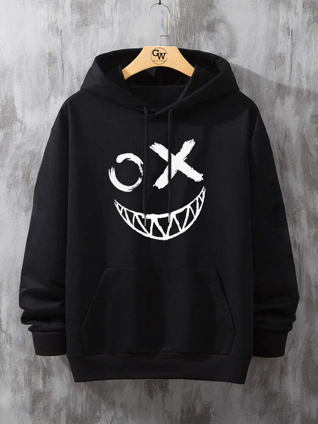 Evil Smile Black Hoodie Oversized 1