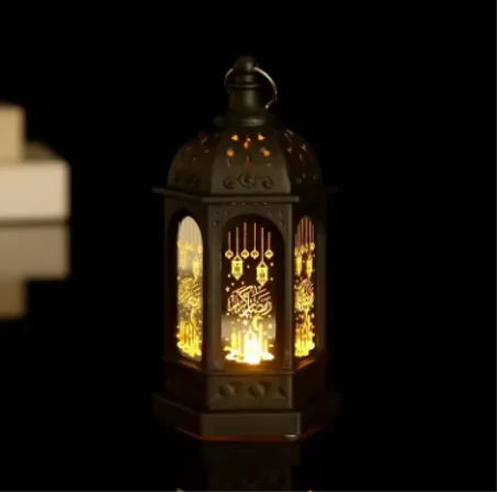 فوانيس رمضان، ديكور إسلامي كلاسيكي، مصباح معلق لعيد مبارك بزجاج شفاف، هدايا رمضان لتزيين طاولة المنزل