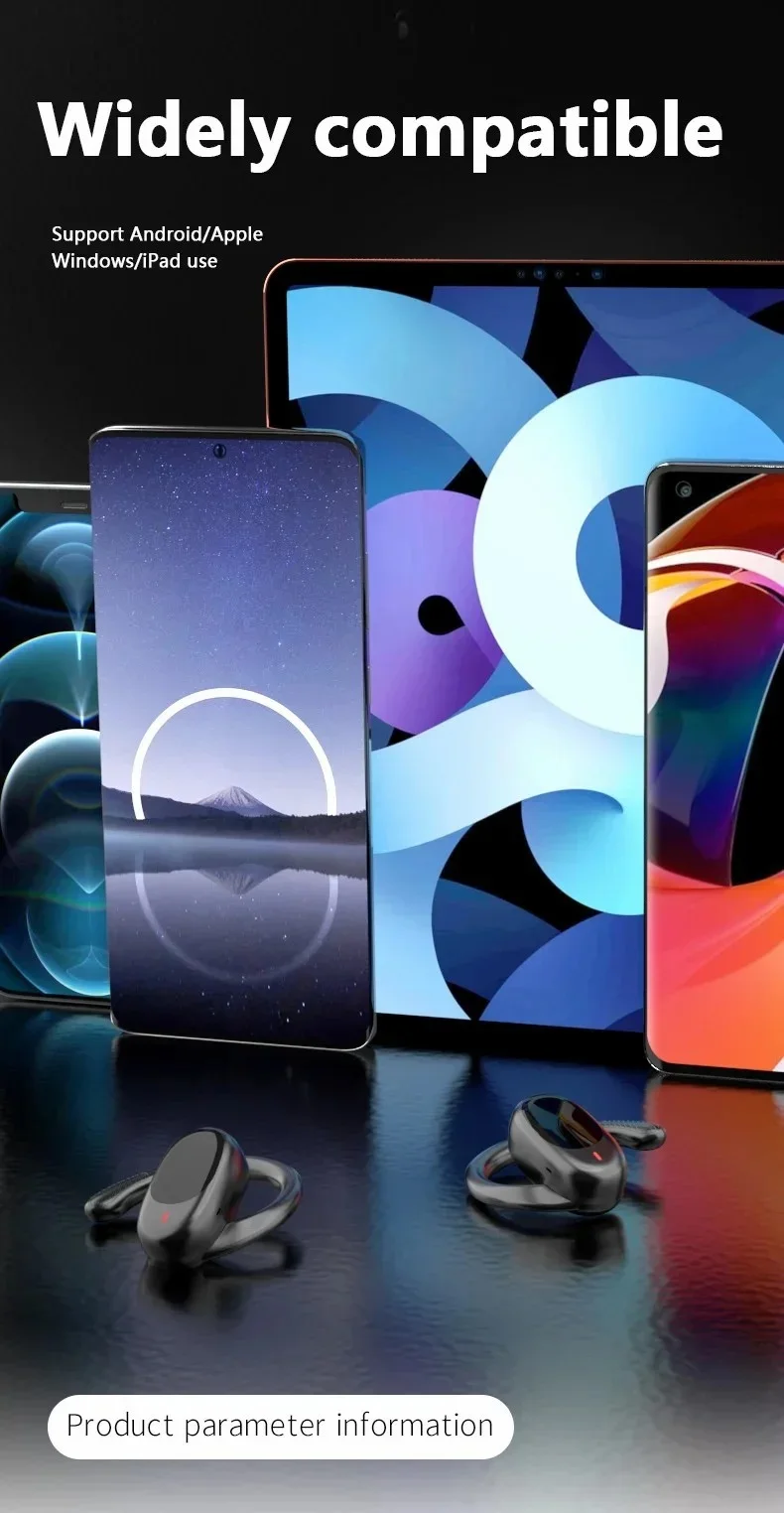 JM05 OWS Casque Bluetooth à conduction d'air Écouteurs sans fil HiFi Sport - Blanc 8