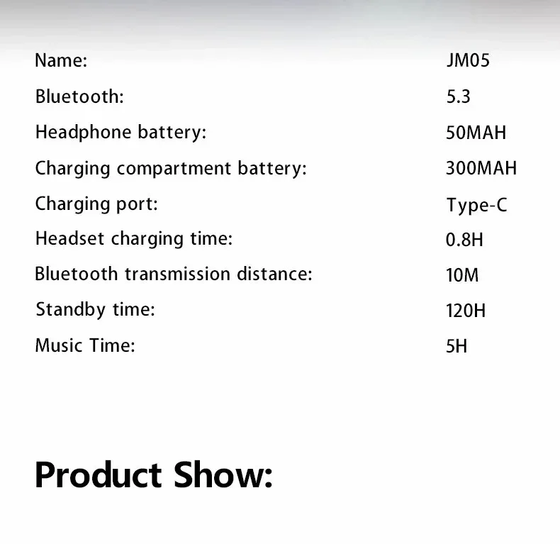 JM05 OWS Casque Bluetooth à conduction d'air Écouteurs sans fil HiFi Sport - Blanc 9