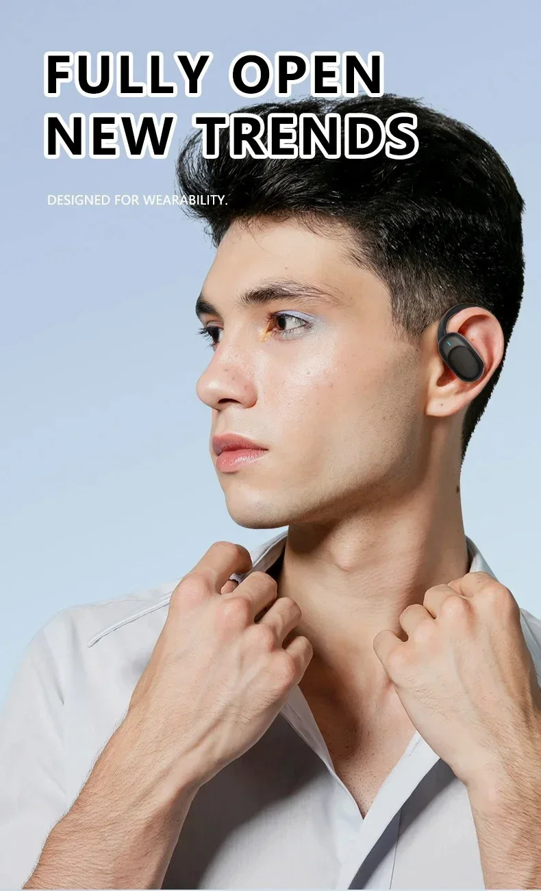 JM05 OWS Casque Bluetooth à conduction d'air Écouteurs sans fil HiFi Sport - Blanc 4