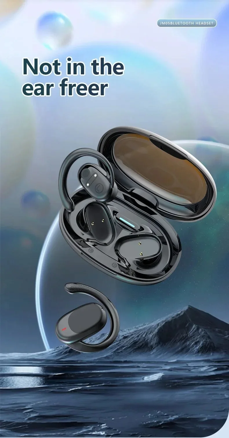 JM05 OWS Casque Bluetooth à conduction d'air Écouteurs sans fil HiFi Sport - Blanc 1