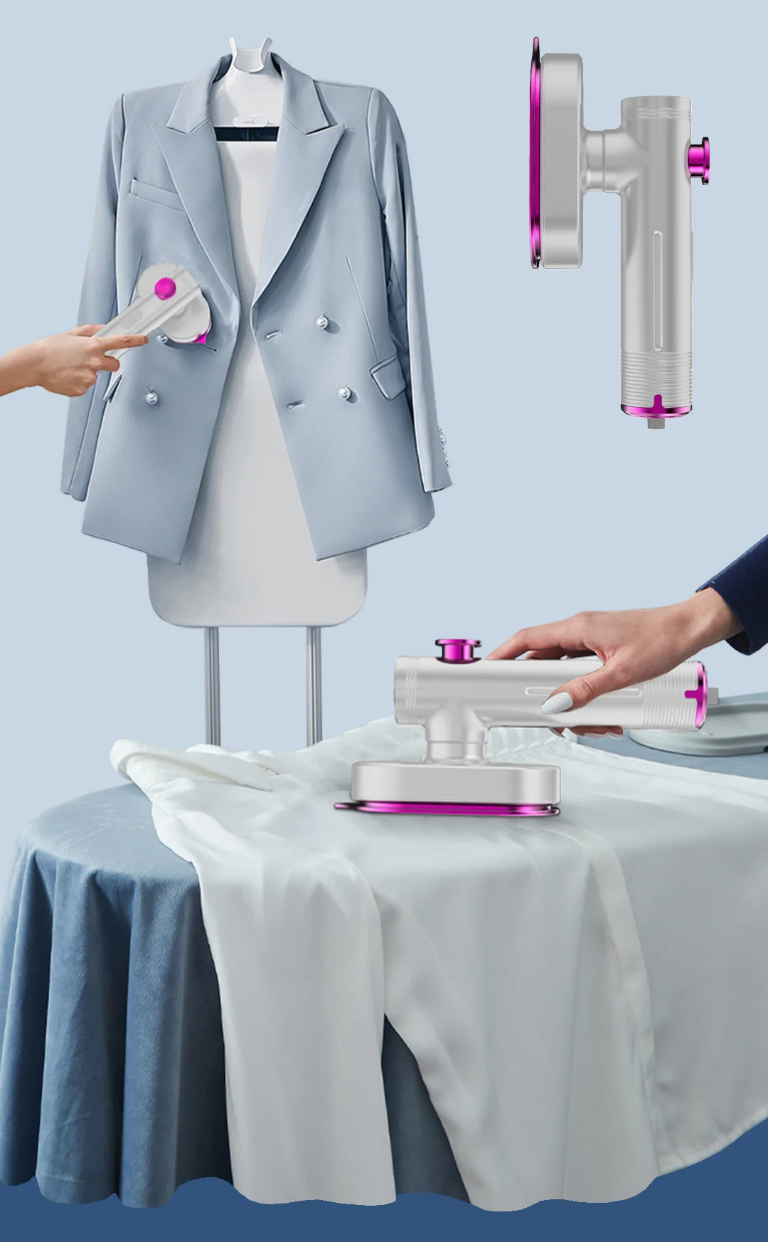 مكواة سفر صغيرة للملابس