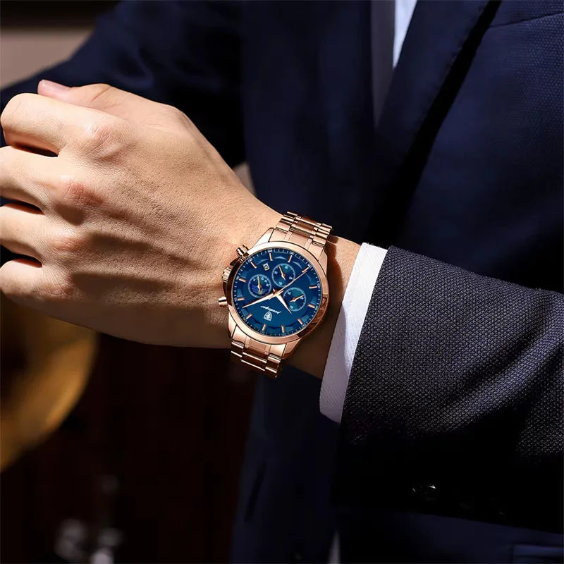 ساعة رجالية فاخرة كرونوغراف