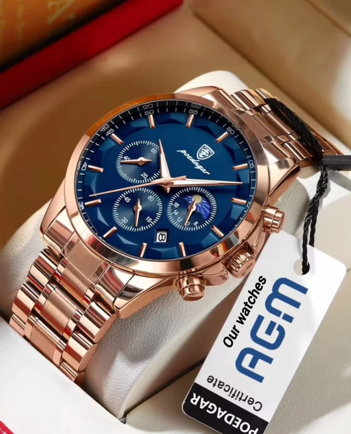 ساعة رجالية فاخرة كرونوغراف