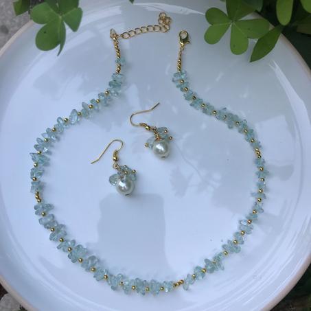 Collier et boucles d'oreilles sea crystal
