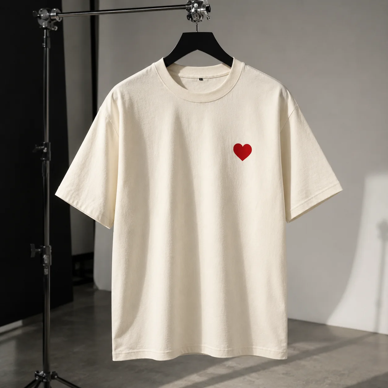 HEARTCODE Oversized Tee — Off White