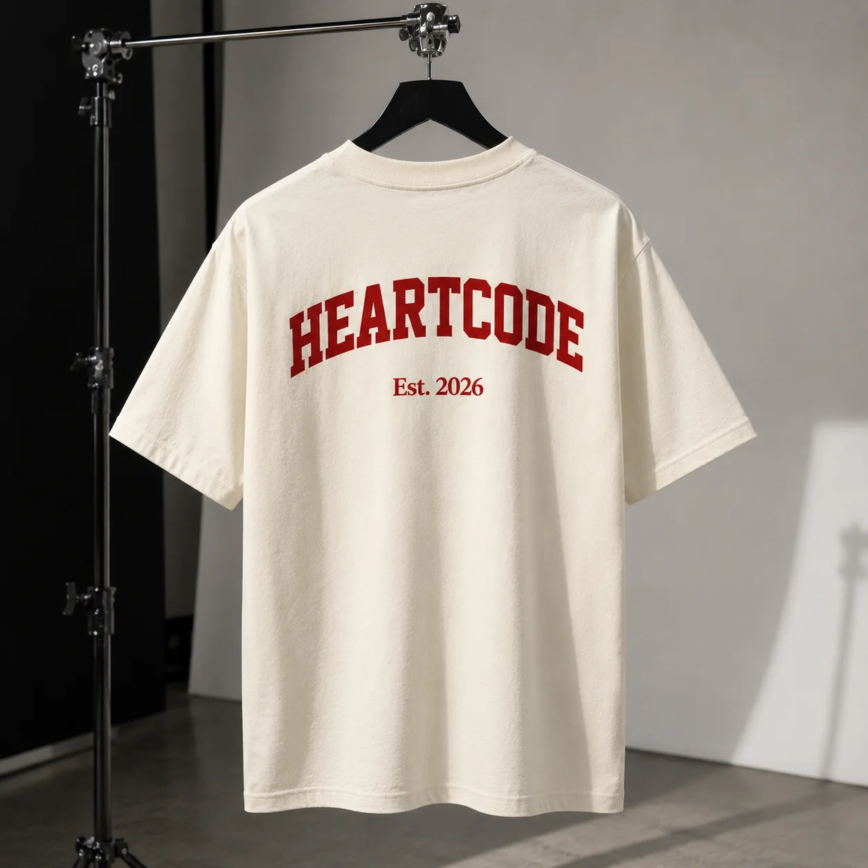 HEARTCODE Oversized Tee — Off White