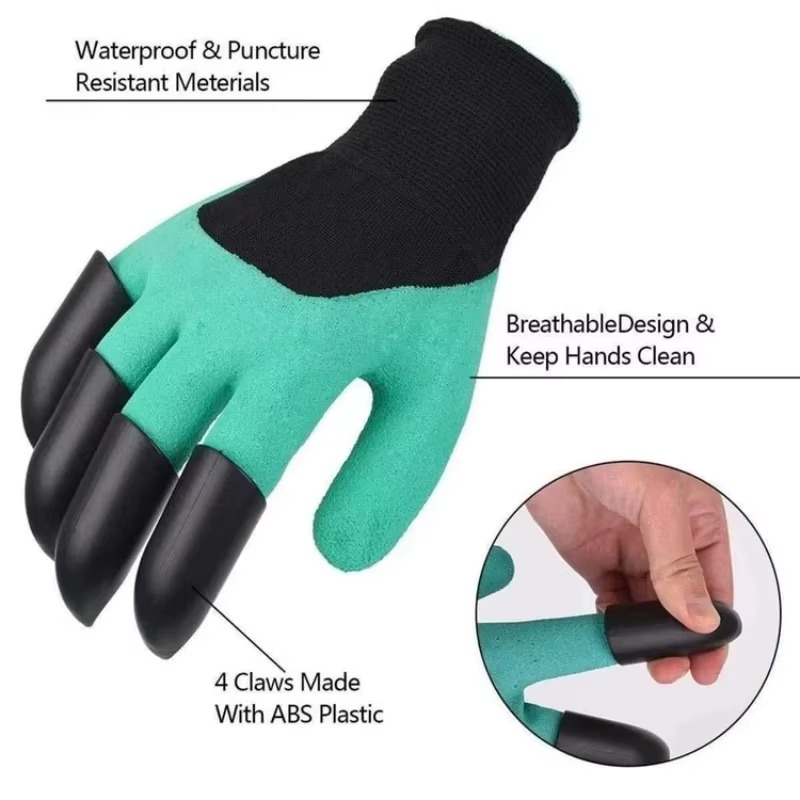 🧤 قفازات زراعية بمخالب – Gants de jardinage avec griffes intégrées
