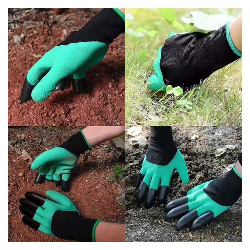 🧤 قفازات زراعية بمخالب – Gants de jardinage avec griffes intégrées
