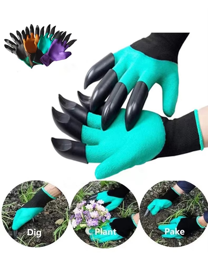 🧤 قفازات زراعية بمخالب – Gants de jardinage avec griffes intégrées
