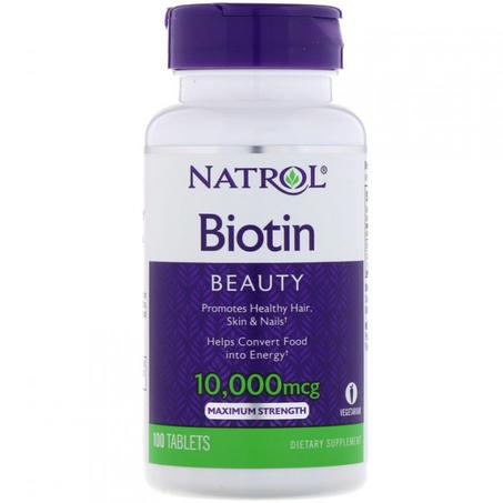 Biotin, Maximum Strength, 10,000 mcg, 100 Tablets
